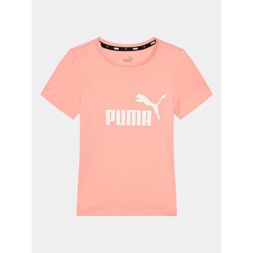 Puma T-Shirt Ess Logo 587029 Pomarańczowy Regular Fit ze sklepu MODIVO w kategorii Bluzki dziewczęce - zdjęcie 182629380