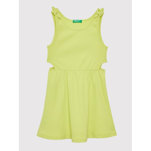 United Colors Of Benetton Sukienka letnia 3HCGCV005 Żółty Regular Fit ze sklepu MODIVO w kategorii Sukienki dziewczęce - zdjęcie 182629451
