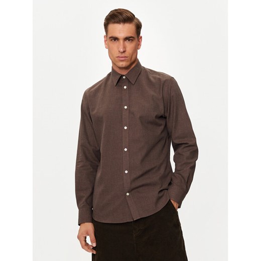 Selected Homme Koszula 16094903 Brązowy Slim Fit ze sklepu MODIVO w kategorii Koszule męskie - zdjęcie 182629481