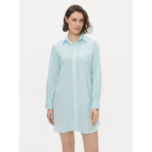 Lauren Ralph Lauren Koszula nocna ILN32317 Błękitny ze sklepu MODIVO w kategorii Koszule nocne - zdjęcie 182629594