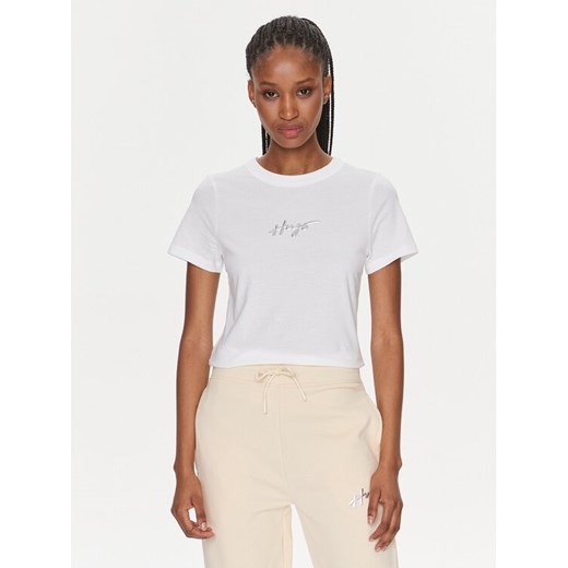 Hugo T-Shirt Classic 50508289 Biały Regular Fit ze sklepu MODIVO w kategorii Bluzki damskie - zdjęcie 182629634