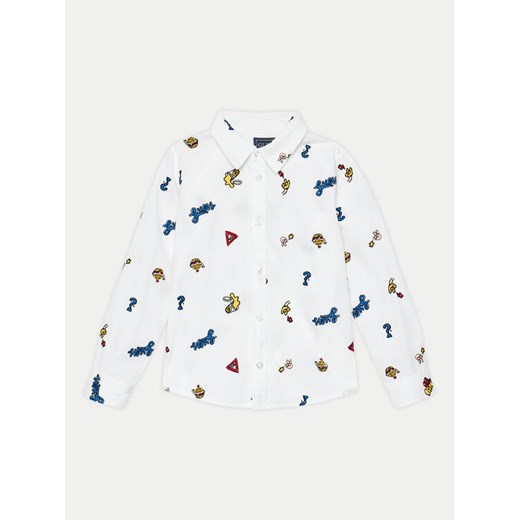 Guess Koszula N4YH00 WBHQ0 Biały Regular Fit ze sklepu MODIVO w kategorii Koszule chłopięce - zdjęcie 182629712