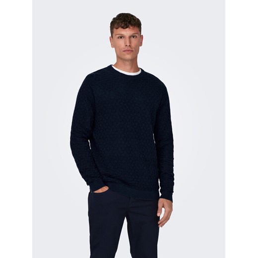 Only & Sons Sweter 22026559 Granatowy Regular Fit ze sklepu MODIVO w kategorii Swetry męskie - zdjęcie 182629810