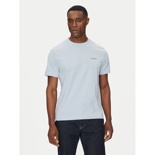 Calvin Klein T-Shirt Linear Box Logo K10K114152 Błękitny Regular Fit ze sklepu MODIVO w kategorii T-shirty męskie - zdjęcie 182629811