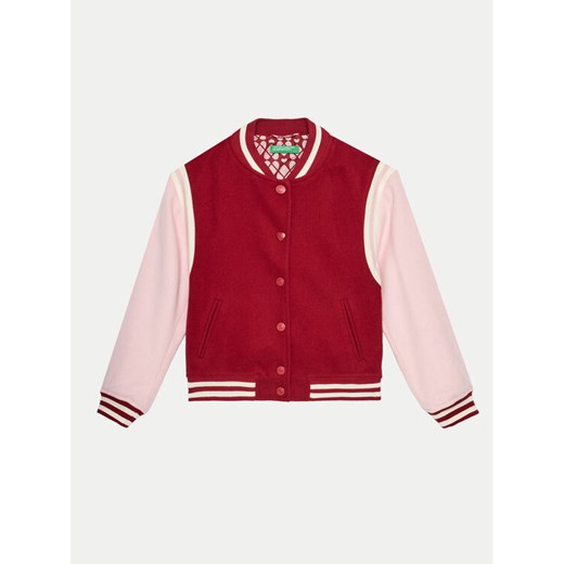United Colors Of Benetton Kurtka bomber 20PYCN04P Bordowy Regular Fit ze sklepu MODIVO w kategorii Kurtki chłopięce - zdjęcie 182629872