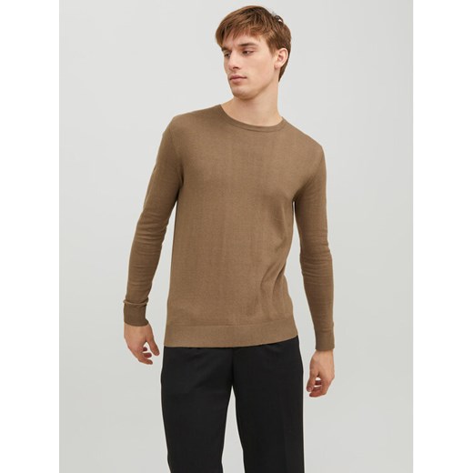 Jack&Jones Sweter 12208364 Brązowy Regular Fit ze sklepu MODIVO w kategorii Swetry męskie - zdjęcie 182629903