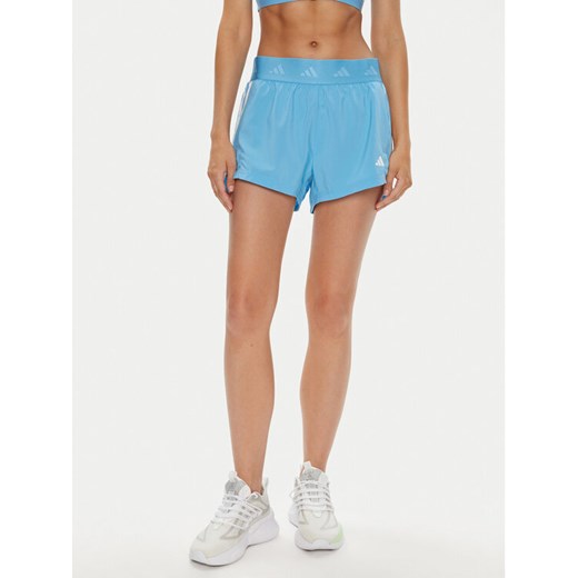 adidas Szorty sportowe Hyperglam IT4669 Błękitny Regular Fit ze sklepu MODIVO w kategorii Szorty - zdjęcie 182629904
