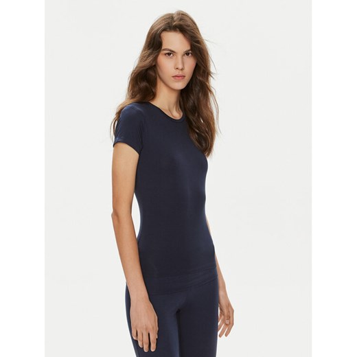 Gina Tricot T-Shirt 21287 Granatowy Slim Fit ze sklepu MODIVO w kategorii Bluzki damskie - zdjęcie 182630200