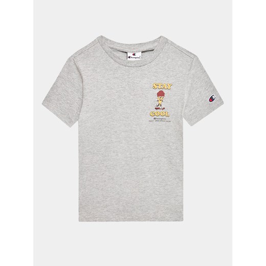 Champion T-Shirt 306375 Szary Regular Fit ze sklepu MODIVO w kategorii T-shirty chłopięce - zdjęcie 182630240