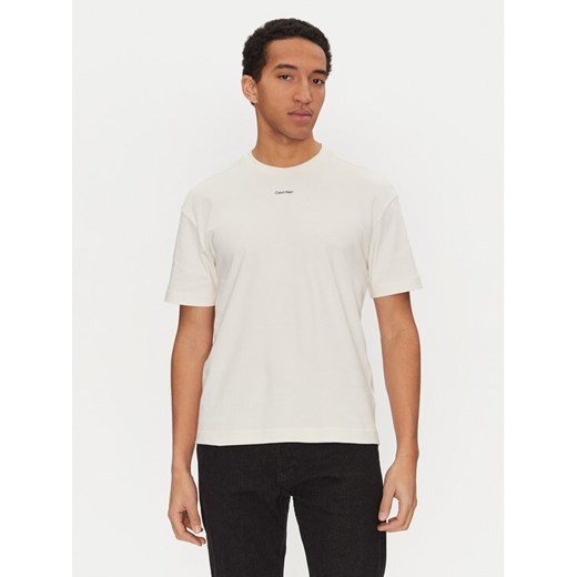 Calvin Klein T-Shirt Nano Logo K10K112487 Biały Regular Fit ze sklepu MODIVO w kategorii T-shirty męskie - zdjęcie 182630363