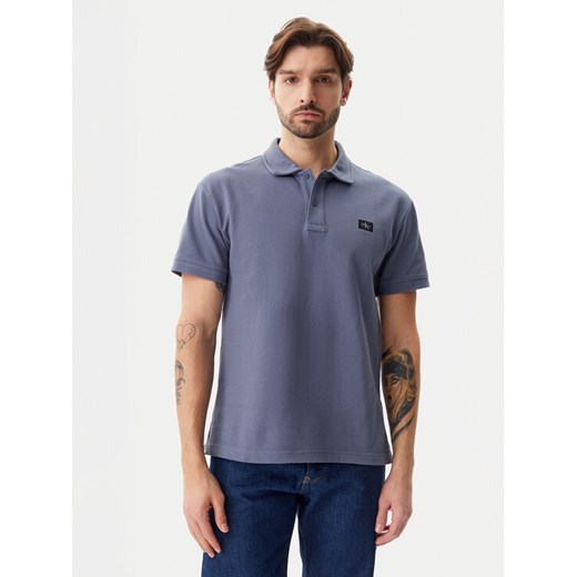 Calvin Klein Jeans Polo J30J327040 Niebieski Regular Fit ze sklepu MODIVO w kategorii T-shirty męskie - zdjęcie 182630431