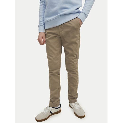 Jack&Jones Junior Chinosy Marco 12160026 Beżowy Slim Fit ze sklepu MODIVO w kategorii Spodnie chłopięce - zdjęcie 182630484