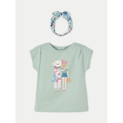Mayoral T-Shirt 3009 Zielony Regular Fit ze sklepu MODIVO w kategorii Bluzki dziewczęce - zdjęcie 182630533