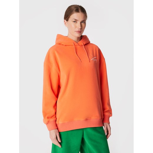 Tommy Jeans Polar Signature DW0DW14358 Pomarańczowy Oversize ze sklepu MODIVO w kategorii Bluzy damskie - zdjęcie 182630684