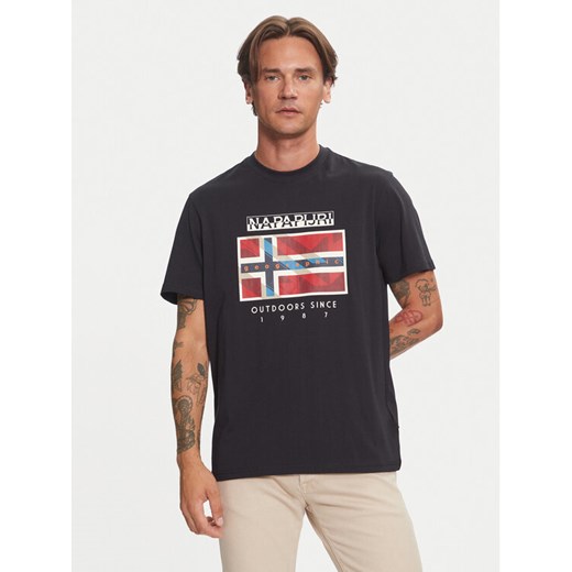 Napapijri T-Shirt S-Dorees NP0A4IBE Czarny Regular Fit ze sklepu MODIVO w kategorii T-shirty męskie - zdjęcie 182630691