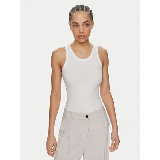 Calvin Klein Top K20K206554 Biały Slim Fit ze sklepu MODIVO w kategorii Bluzki damskie - zdjęcie 182630820