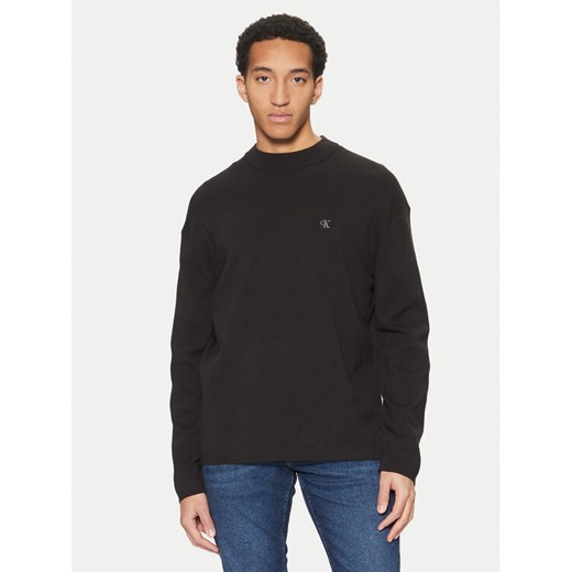 Calvin Klein Jeans Sweter J30J326741 Czarny Regular Fit ze sklepu MODIVO w kategorii Swetry męskie - zdjęcie 182630870