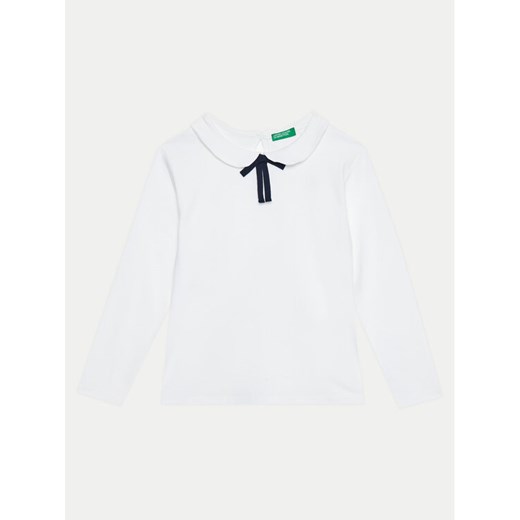 United Colors Of Benetton Bluzka 3P4ZC10LH Biały Regular Fit ze sklepu MODIVO w kategorii Bluzki dziewczęce - zdjęcie 182630990