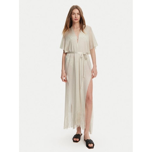 Max Mara Beachwear Kimono Zarelia 2516691029 Beżowy Relaxed Fit ze sklepu MODIVO w kategorii Odzież plażowa - zdjęcie 182631001
