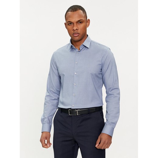 Calvin Klein Koszula K10K112305 Niebieski Slim Fit ze sklepu MODIVO w kategorii Koszule męskie - zdjęcie 182631152