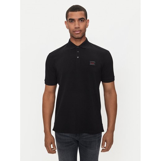 Hugo Polo Dereso_Gel 50528173 Czarny Regular Fit ze sklepu MODIVO w kategorii T-shirty męskie - zdjęcie 182631184
