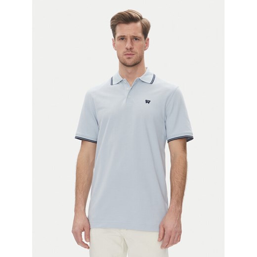 Wrangler Polo 112362830 Błękitny Regular Fit ze sklepu MODIVO w kategorii T-shirty męskie - zdjęcie 182631231