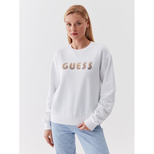 Guess Bluza W3YQ13 K8802 Biały Relaxed Fit ze sklepu MODIVO w kategorii Bluzy damskie - zdjęcie 182631242
