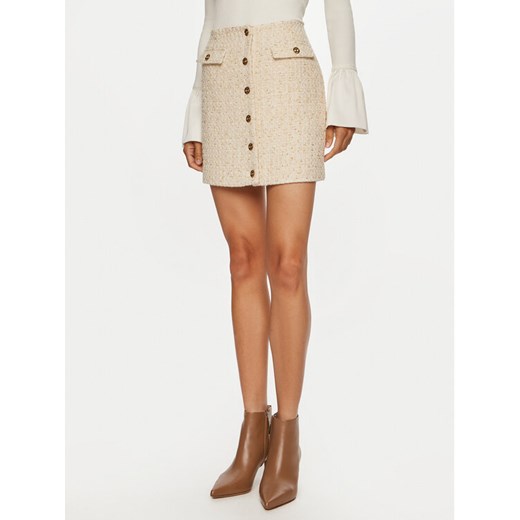 TWINSET Spódnica mini 242TP2125 Écru Slim Fit ze sklepu MODIVO w kategorii Spódnice - zdjęcie 182631244