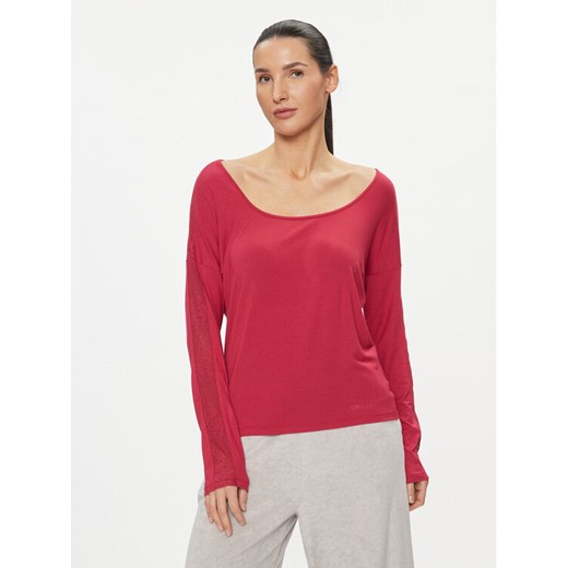 Calvin Klein Underwear Koszulka piżamowa 000QS7006E Czerwony Regular Fit ze sklepu MODIVO w kategorii Piżamy damskie - zdjęcie 182631251