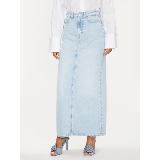 Guess Spódnica jeansowa Wenona W4GD53 D5B66 Błękitny Regular Fit ze sklepu MODIVO w kategorii Spódnice - zdjęcie 182631333