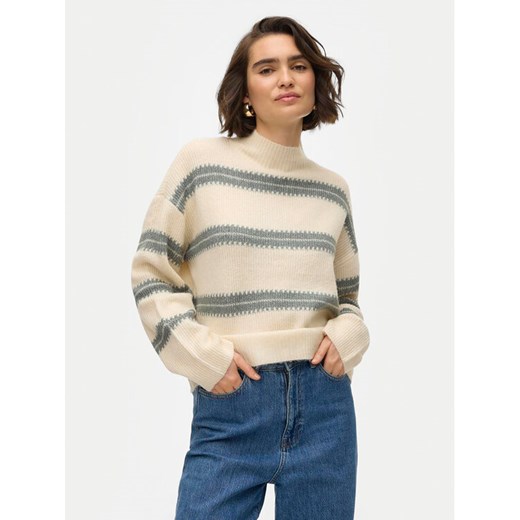Vero Moda Golf Dazzle 10310850 Beżowy Loose Fit ze sklepu MODIVO w kategorii Swetry damskie - zdjęcie 182631343