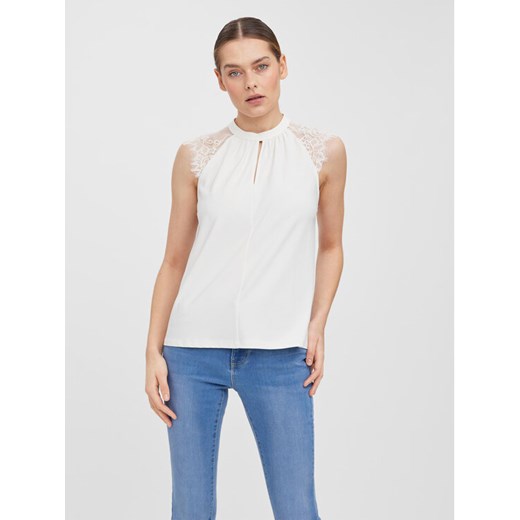 Vero Moda Bluzka Milla 10226072 Biały Regular Fit ze sklepu MODIVO w kategorii Bluzki damskie - zdjęcie 182631362