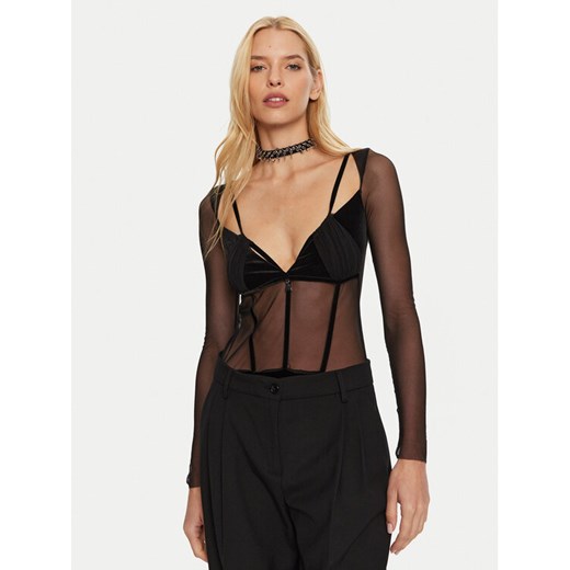 Patrizia Pepe Body 2M4400/J230-K103 Czarny Regular Fit ze sklepu MODIVO w kategorii Bluzki damskie - zdjęcie 182631370