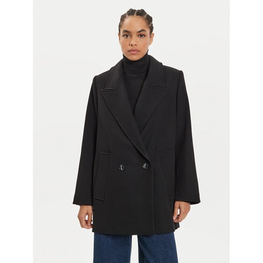 IVY OAK Płaszcz wełniany Jenna IO119100 Czarny Regular Fit ze sklepu MODIVO w kategorii Płaszcze damskie - zdjęcie 182631403