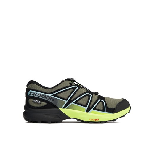 Salomon Buty do biegania Speedcross Climasalomon™ Waterproof L47278900 Zielony ze sklepu MODIVO w kategorii Buty sportowe dziecięce - zdjęcie 182631453