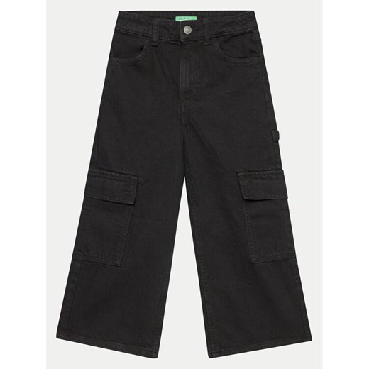 United Colors Of Benetton Jeansy 4AW7CE035 Czarny Wide Leg ze sklepu MODIVO w kategorii Spodnie dziewczęce - zdjęcie 182631483