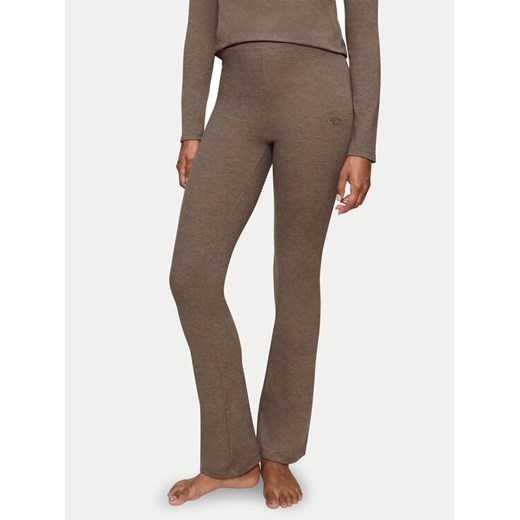 Triumph Spodnie piżamowe Smart Thermal 10221491 Brązowy Slim Fit ze sklepu MODIVO w kategorii Piżamy damskie - zdjęcie 182631560