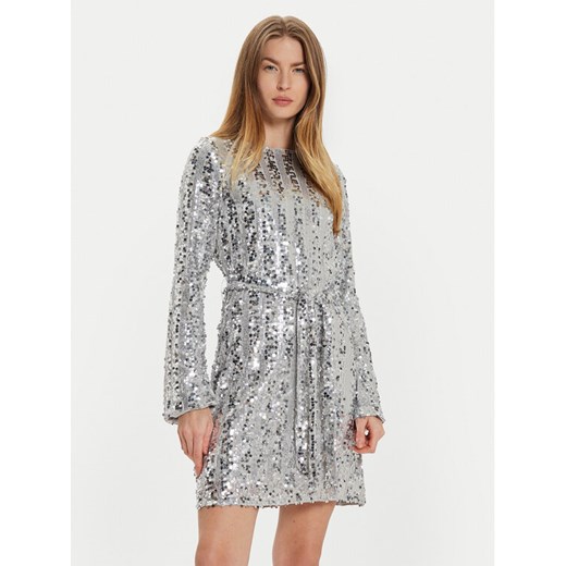 Vero Moda Sukienka koktajlowa Efa 10321447 Srebrny Regular Fit ze sklepu MODIVO w kategorii Sukienki - zdjęcie 182631613