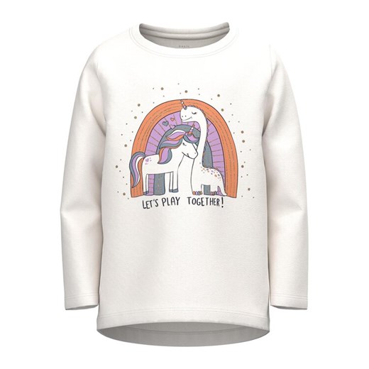 NAME IT Bluzka 13218914 Biały Regular Fit ze sklepu MODIVO w kategorii Bluzki dziewczęce - zdjęcie 182631700