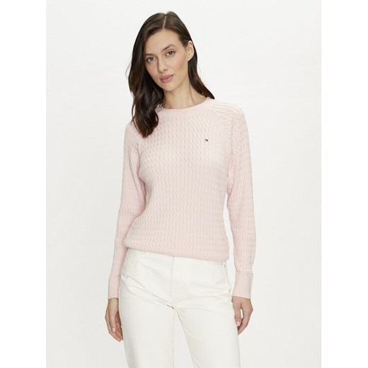 Tommy Hilfiger Sweter WW0WW41142 Różowy Regular Fit ze sklepu MODIVO w kategorii Swetry damskie - zdjęcie 182631720