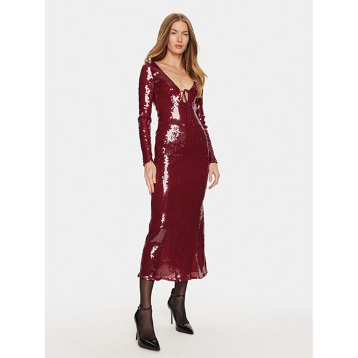 BARDOT Sukienka koktajlowa Verona 58859DB Bordowy Slim Fit ze sklepu MODIVO w kategorii Sukienki - zdjęcie 182631732