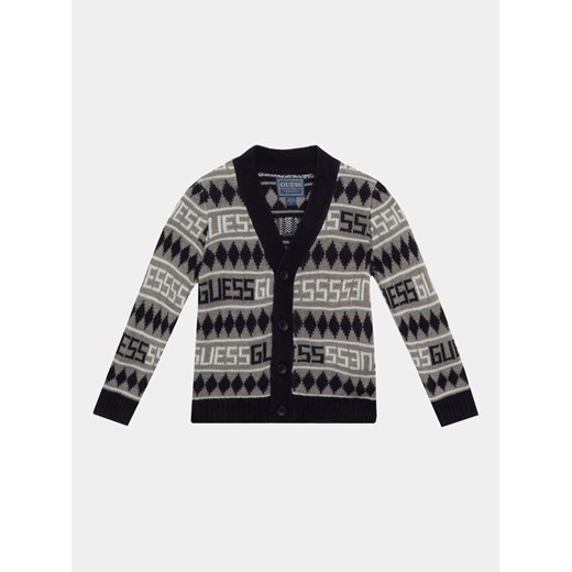 Guess Kardigan N3BR09 Z39G0 Szary Regular Fit ze sklepu MODIVO w kategorii Swetry dziewczęce - zdjęcie 182631752