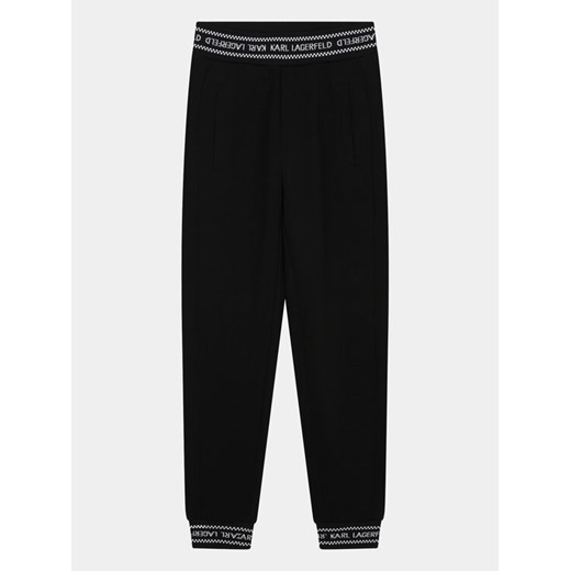 Karl Lagerfeld Kids Spodnie dresowe Z30031 D Czarny Regular Fit ze sklepu MODIVO w kategorii Spodnie dziewczęce - zdjęcie 182631793