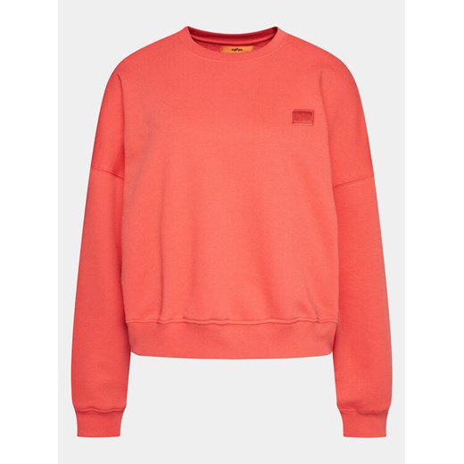 Alpha Industries Bluza Essentials 146030 Czerwony Relaxed Fit ze sklepu MODIVO w kategorii Bluzy damskie - zdjęcie 182631824