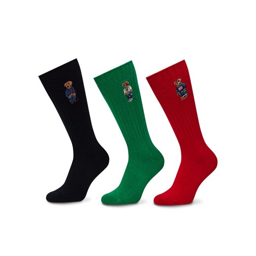 Polo Ralph Lauren Zestaw 3 par wysokich skarpet męskich 449973049001 Kolorowy ze sklepu MODIVO w kategorii Skarpetki męskie - zdjęcie 182631831