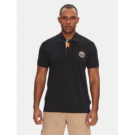 Napapijri Polo E-Clanis NP0A4ID39411 Czarny Regular Fit ze sklepu MODIVO w kategorii T-shirty męskie - zdjęcie 182631844