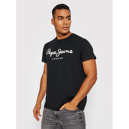 Pepe Jeans T-Shirt Original PM508210 Czarny Slim Fit ze sklepu MODIVO w kategorii T-shirty męskie - zdjęcie 182631980