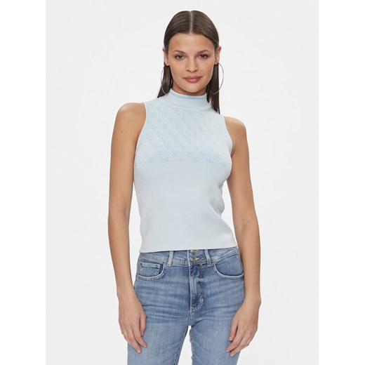 Guess Sweter Lise W3YR26 Z37K0 Błękitny Slim Fit ze sklepu MODIVO w kategorii Swetry damskie - zdjęcie 182632011