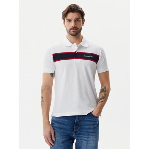 Guess Jeans Polo M5GP29 KCJV1 Biały Regular Fit ze sklepu MODIVO w kategorii T-shirty męskie - zdjęcie 182632131