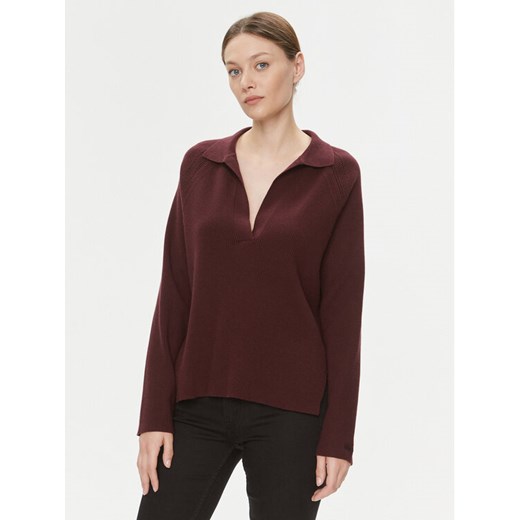 Calvin Klein Sweter Essential K20K206019 Bordowy Relaxed Fit ze sklepu MODIVO w kategorii Swetry damskie - zdjęcie 182632214
